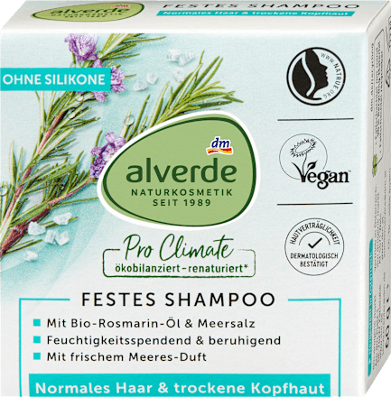 Festes Shampoo Rosmarin-Öl & Meersalz, 60 g