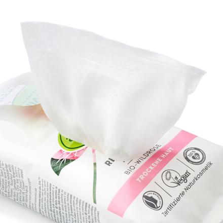 Feuchte Reinigungstücher Wildrose, 25 St alverde NATURKOSMETIK
