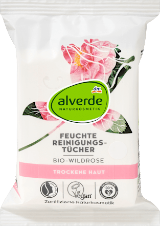 Feuchte Reinigungstücher Wildrose, 25 St alverde NATURKOSMETIK