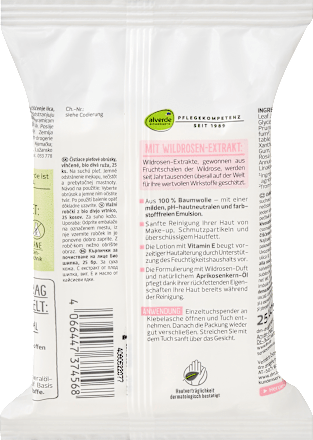 Feuchte Reinigungstücher Wildrose, 25 St alverde NATURKOSMETIK