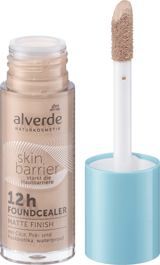 alverde COSMÉTIQUES NATURELS Foundcealer Skin Barrier 12h Matte Finish 10 Cool, 15 ml