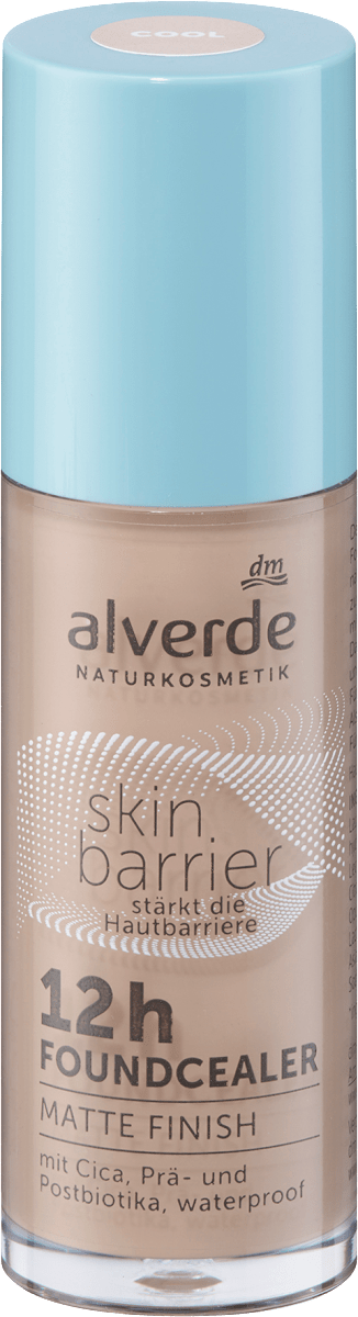 alverde NATURKOSMETIK Foundcealer Skin Barrier 12h Matte Finish 10 Cool, 15 ml