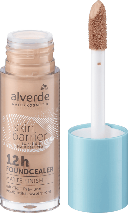 alverde COSMÉTIQUE NATURELLE Foundcealer Skin Barrier 12h Matte Finish 20 Warm, 15 ml