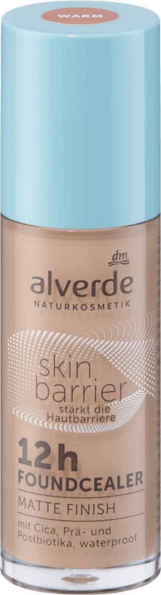 alverde NATURKOSMETIK Foundcealer Skin Barrier 12h Matte Finish 20 Warm, 15 ml