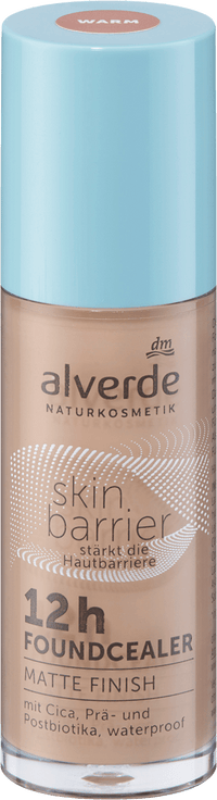 alverde NATURKOSMETIK Foundcealer Skin Barrier 12h Matte Finish 20 Warm, 15 ml
