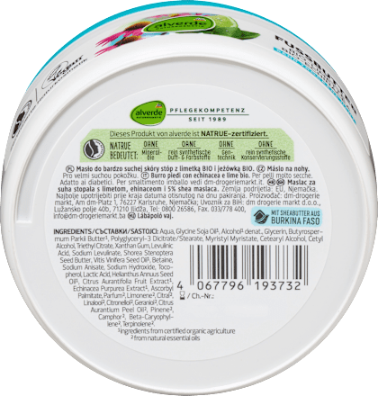 Fußbutter Limette & Echinacea, 200 ml alverde NATURKOSMETIK