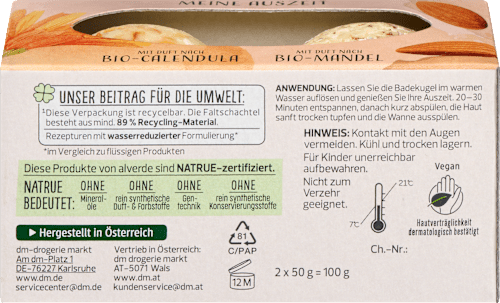 Geschenkset "Meine Auszeit" Badekugeln 2tlg, 1 St alverde NATURKOSMETIK