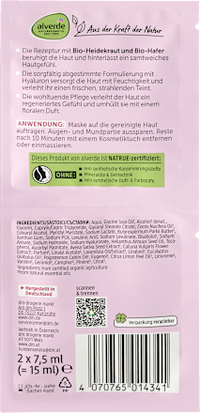 Gesichtsmaske Seaside Balance Heidekraut Hafer, 15 ml