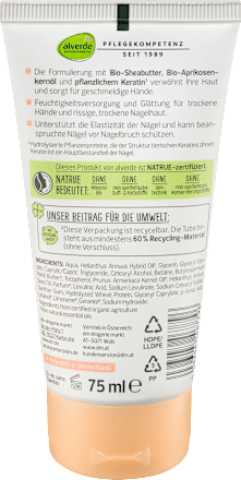 Hand- und Nagelbalsam Aprikosenkernöl & Pflanzliches Keratin, 75 ml alverde NATURKOSMETIK
