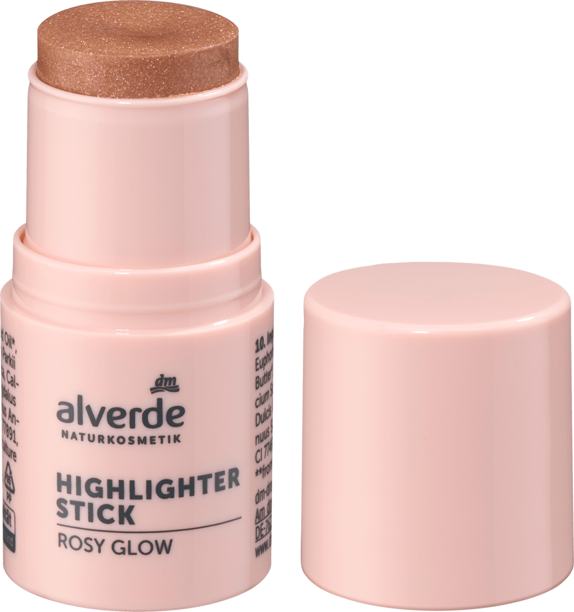 alverde NATURKOSMETIK Highlighter Stick 10 Rosy Glow, 4,8 g