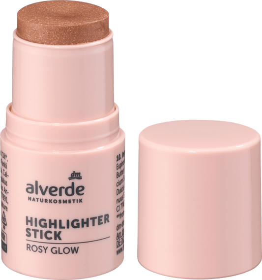 alverde NATURKOSMETIK Highlighter Stick 10 Rosy Glow, 4,8 g