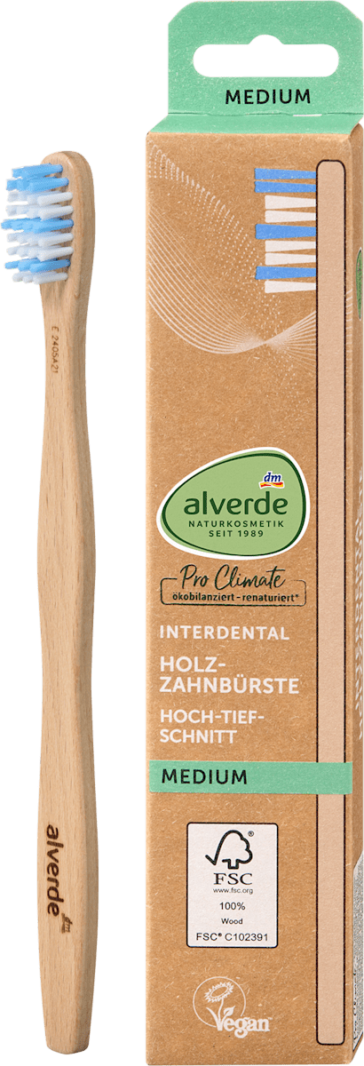 alverde NATURKOSMETIK Interdental Zahnbürste hoch tief, medium, 1 St