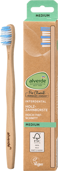 alverde NATURKOSMETIK Interdental Zahnbürste hoch tief, medium, 1 St