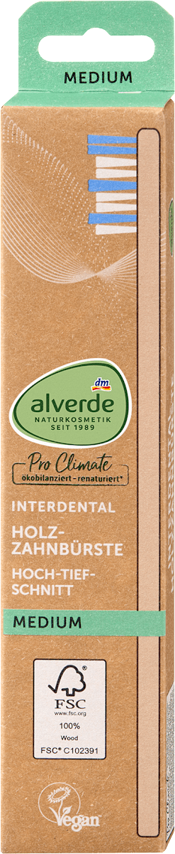 alverde NATURKOSMETIK Interdental Zahnbürste hoch tief, medium, 1 St