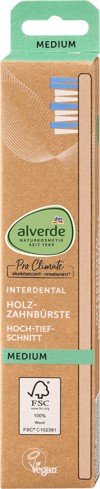 alverde NATURKOSMETIK Interdental Zahnbürste hoch tief, medium, 1 St