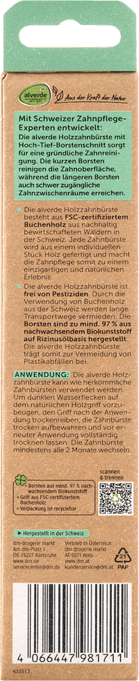 alverde NATURKOSMETIK Interdental Zahnbürste hoch tief, medium, 1 St