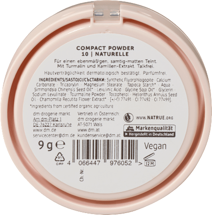Kompakt Puder, Matte Finish 10 Naturelle, 9 g