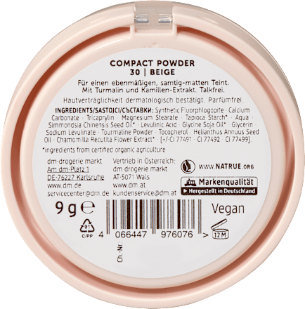 Kompakt Puder, Matte Finish 30 Beige, 9 g