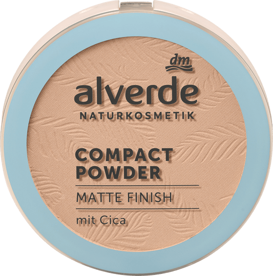 alverde NATURKOSMETIK Kompaktpuder Matte Finish mit Cica 10 Hell, 9 g