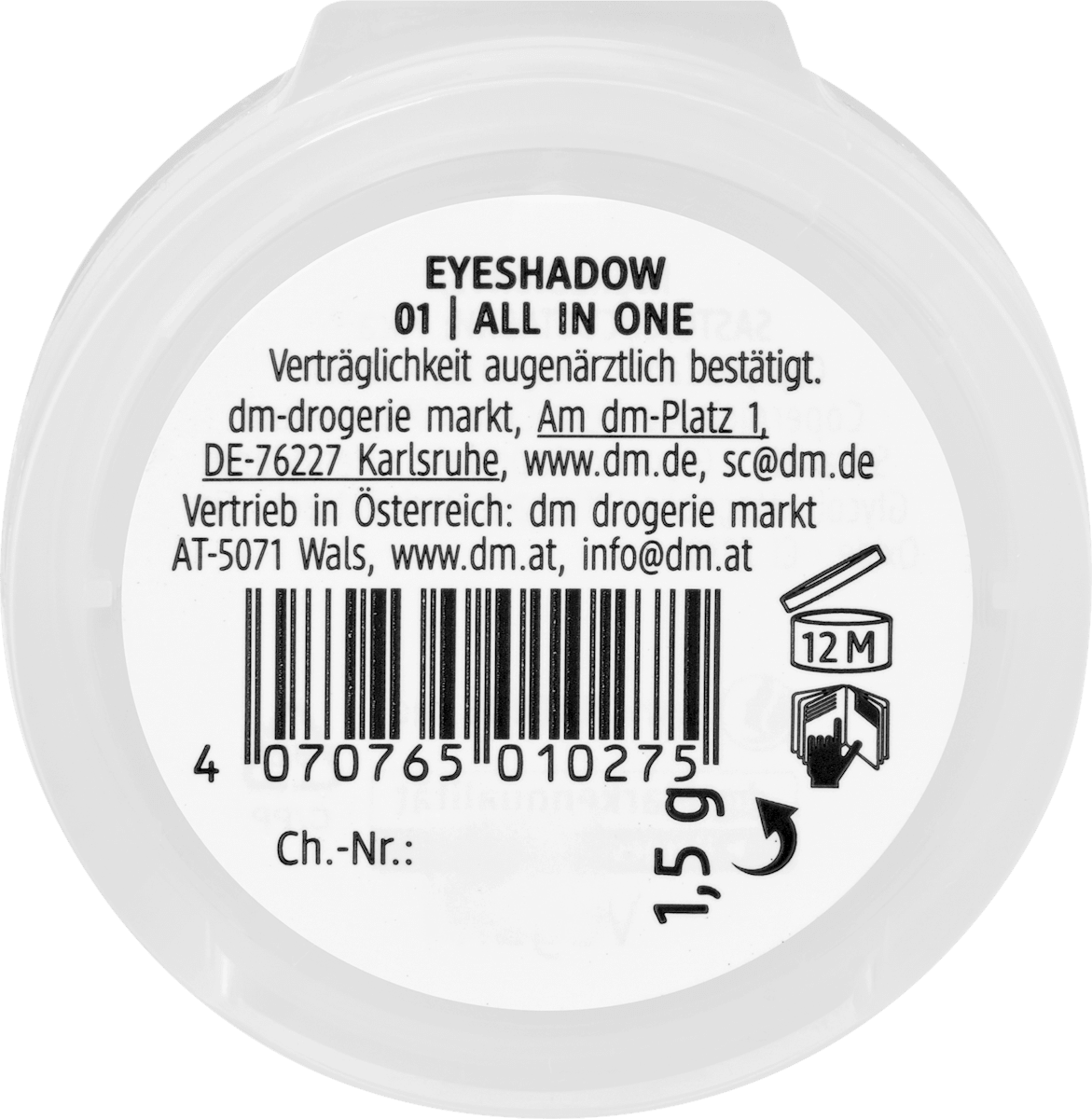 alverde NATURKOSMETIK Lidschatten Mono Matte 01 All In One, 1,5 g