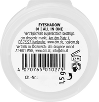alverde NATURKOSMETIK Lidschatten Mono Matte 01 All In One, 1,5 g