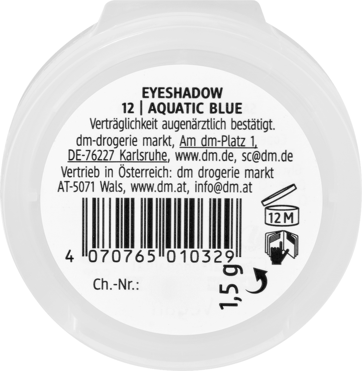 alverde NATURKOSMETIK Lidschatten Mono Matte 12 Aquatic Blue, 1,5 g
