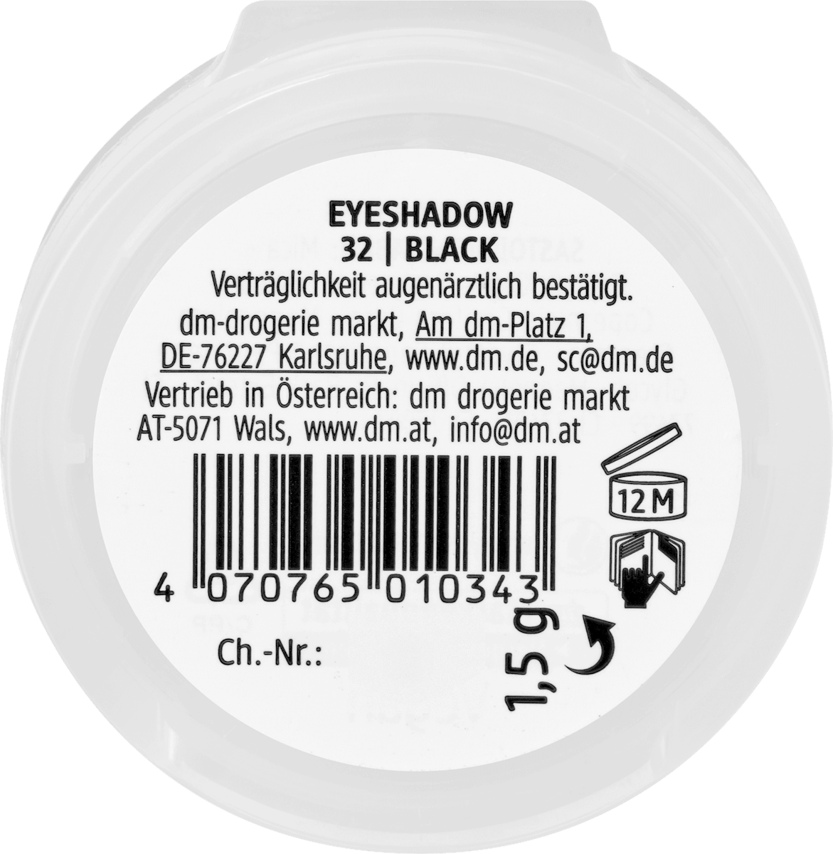 alverde NATURKOSMETIK Lidschatten Mono Matte 32 Black, 1,5 g