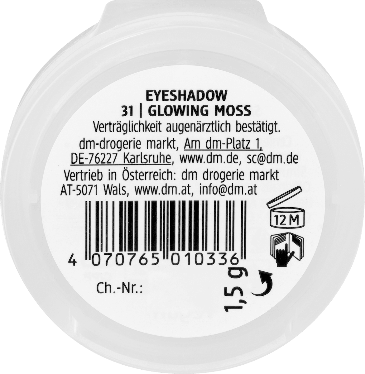 alverde NATURKOSMETIK Lidschatten Mono Pearly 31 Glowing Moss, 1,5 g