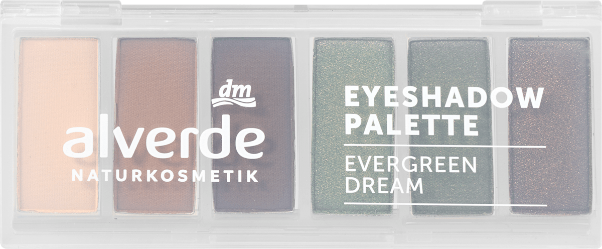 alverde NATURKOSMETIK Lidschatten Palette 50 Evergreen Dream, 7,8 g