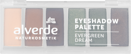 alverde NATURKOSMETIK Lidschatten Palette 50 Evergreen Dream, 7,8 g