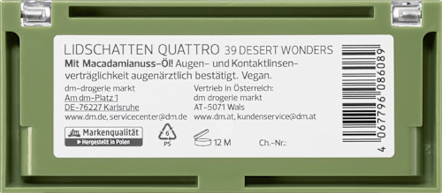 Oogschaduwpalet Quattro 39 Desert Wonders, 4,4 g