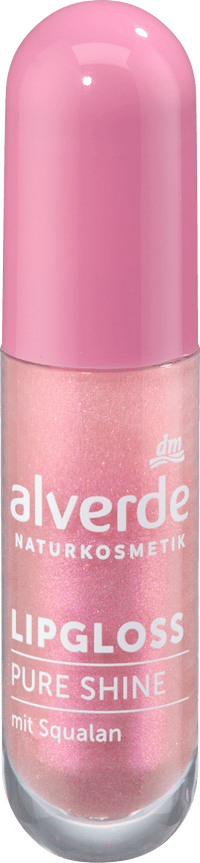 alverde NATURKOSMETIK Lipgloss Pure Shine 20 Pink Crush, 5 ml
