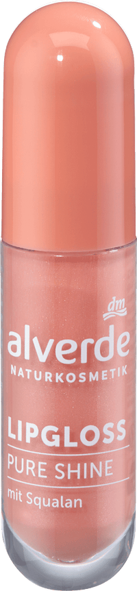 alverde NATURKOSMETIK Lipgloss Pure Shine 30 Peach Glow, 5 ml