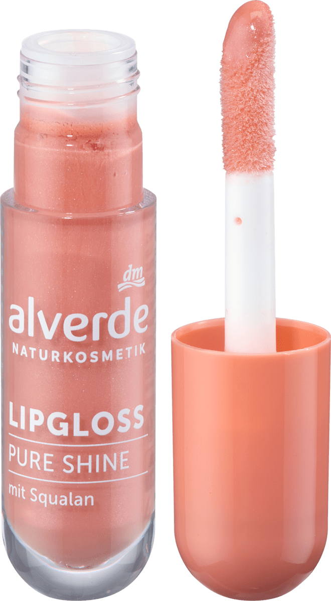 alverde NATURKOSMETIK Lipgloss Pure Shine 30 Peach Glow, 5 ml