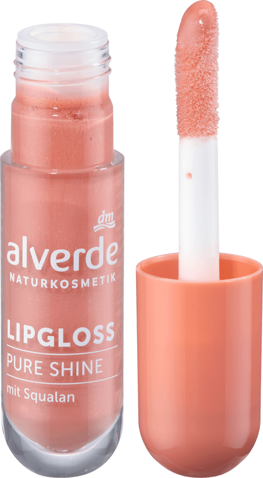 alverde NATURKOSMETIK Lipgloss Pure Shine 30 Peach Glow, 5 ml