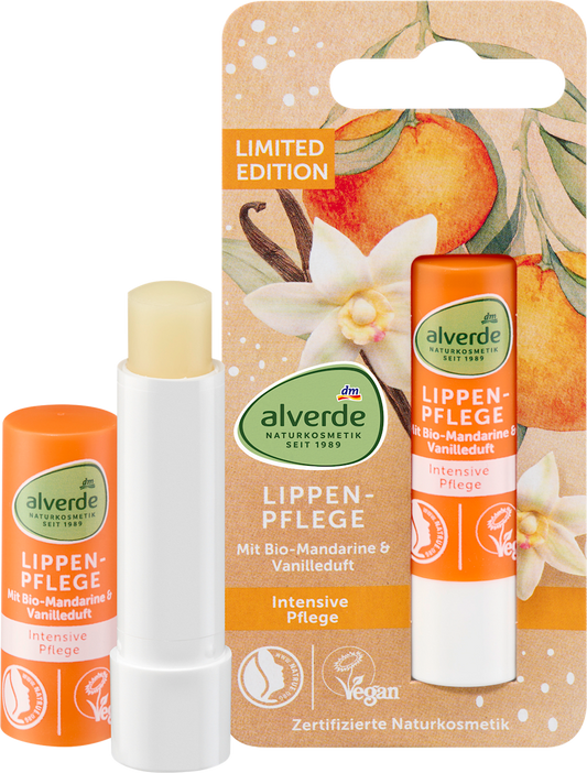 alverde NATURKOSMETIK Lippenpflege Mandarine + Vanille-Duft, 4,8 g