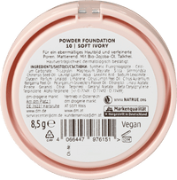 alverde NATURKOSMETIK Powder Foundation Natural Finish 10 Soft Ivory, 8,5 g