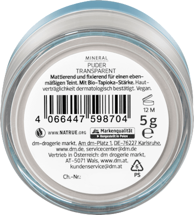 Puder Mineral Transparent, 5 g