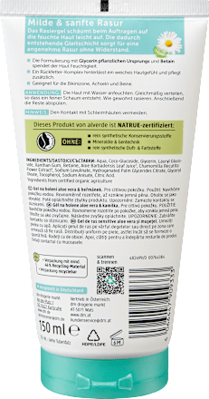 Rasiergel sensitiv Aloe Vera & Kamille, 150 ml