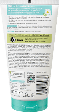 Rasiergel sensitiv Aloe Vera & Kamille, 150 ml