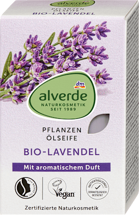 Seifenstück Pflanzenölseife mit Lavendel, 100 g