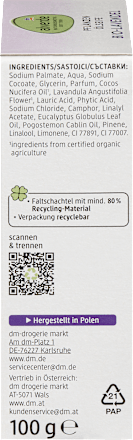 Seifenstück Pflanzenölseife mit Lavendel, 100 g