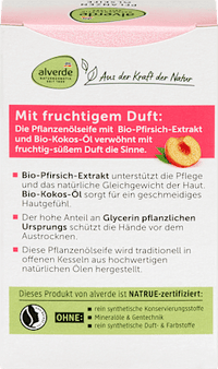 Seifenstück Pflanzenölseife mit Pfirsich, 100 g