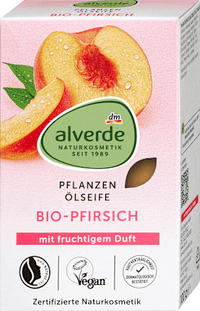 Seifenstück Pflanzenölseife mit Pfirsich, 100 g