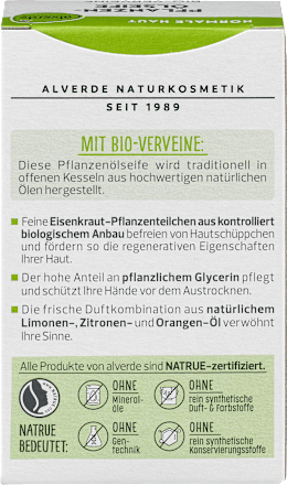 Seifenstück Pflanzenölseife mit Verveine, 100 g