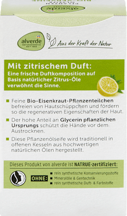 Seifenstück Pflanzenölseife mit Verveine, 100 g