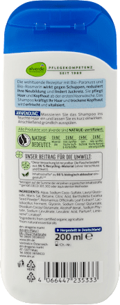 Anti-roosshampoo met paranoten en rozemarijn, 200 ml