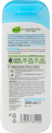 Shampoo Feuchtigkeit Aloe Vera & Hyaluron, 200 ml