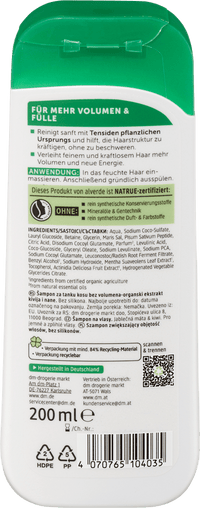 alverde NATURKOSMETIK Shampoo Volumen, 200 ml