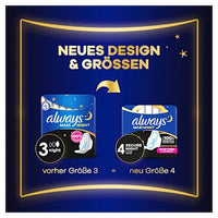 Damenbinden Maxi Night mit Flügeln, 12 St